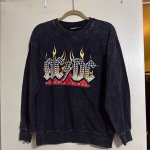 AC/DC Black Graphic studded Sweater